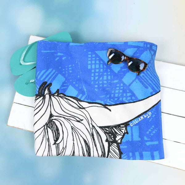 Gillian Kyle Tartan Cow Beach Towel