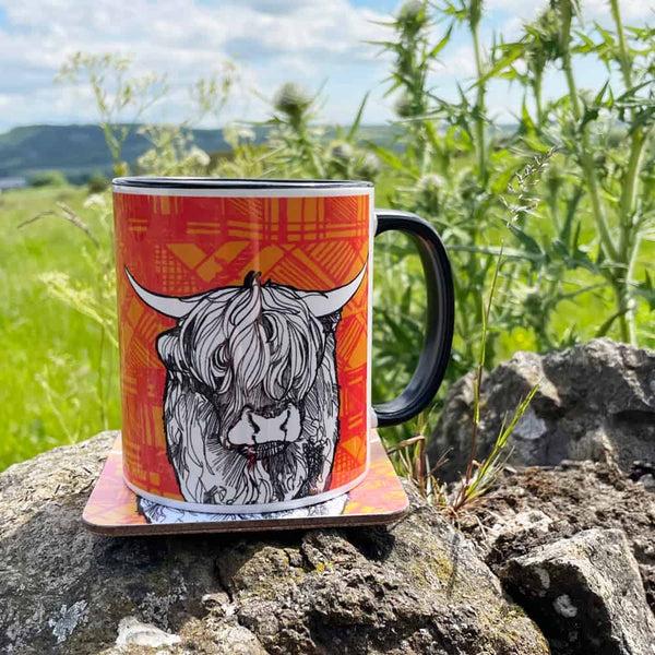 Gillian Kyle Tartan Cow Chunky Mug