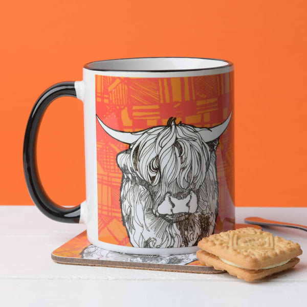 gillian kyle Tartan Cow Chunky Mug