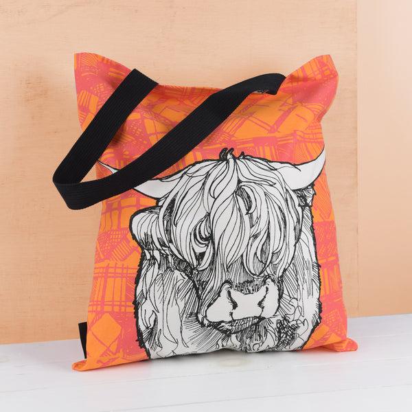 gillian kyle Tartan Cow Heavyweight Tote