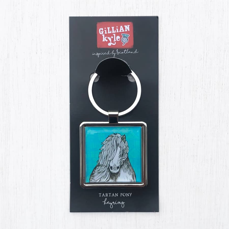 Gillian Kyle Tartan Pony Metal Keyring