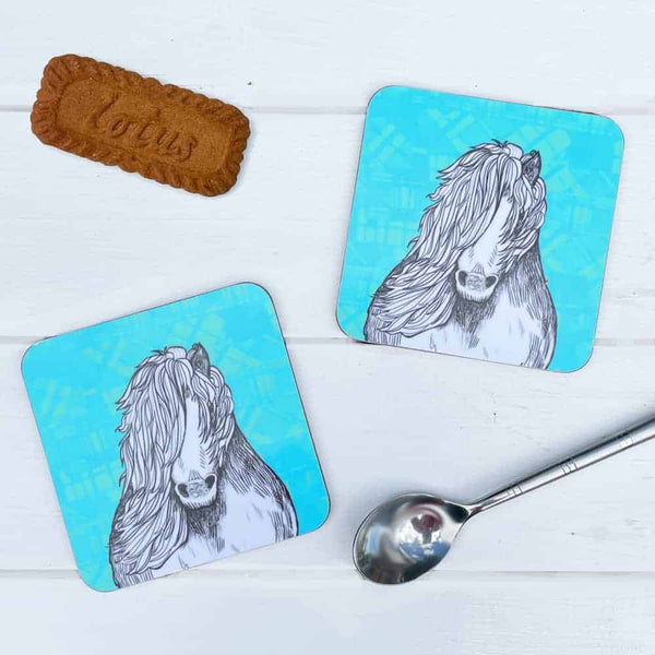 gillian kyle Tartan Pony Set of 2 Coasters
