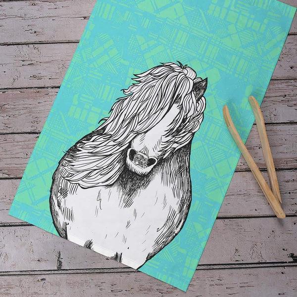 gillian kyle Tartan Pony Tea Towel