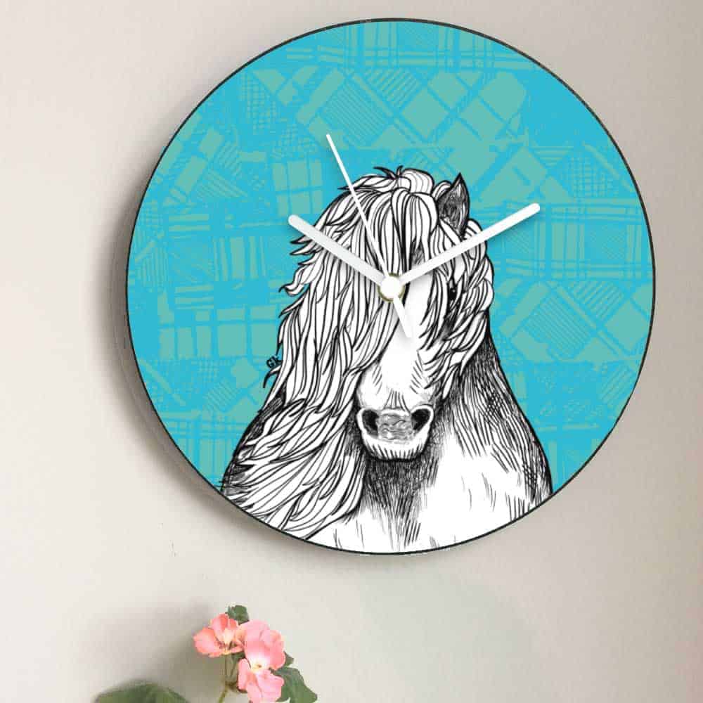 Gillian Kyle Tartan Pony Wall Clock
