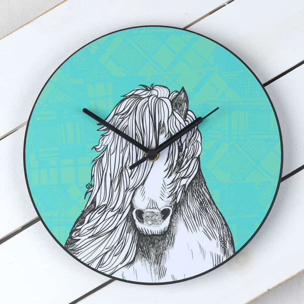 gillian kyle Tartan Pony Wall Clock