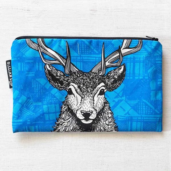 Gillian Kyle Tartan Stag Accessories Pouch