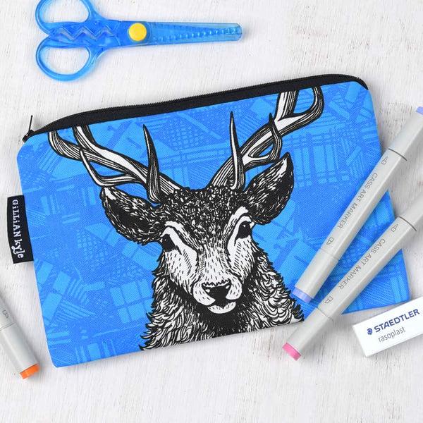 gillian kyle Tartan Stag Accessories Pouch