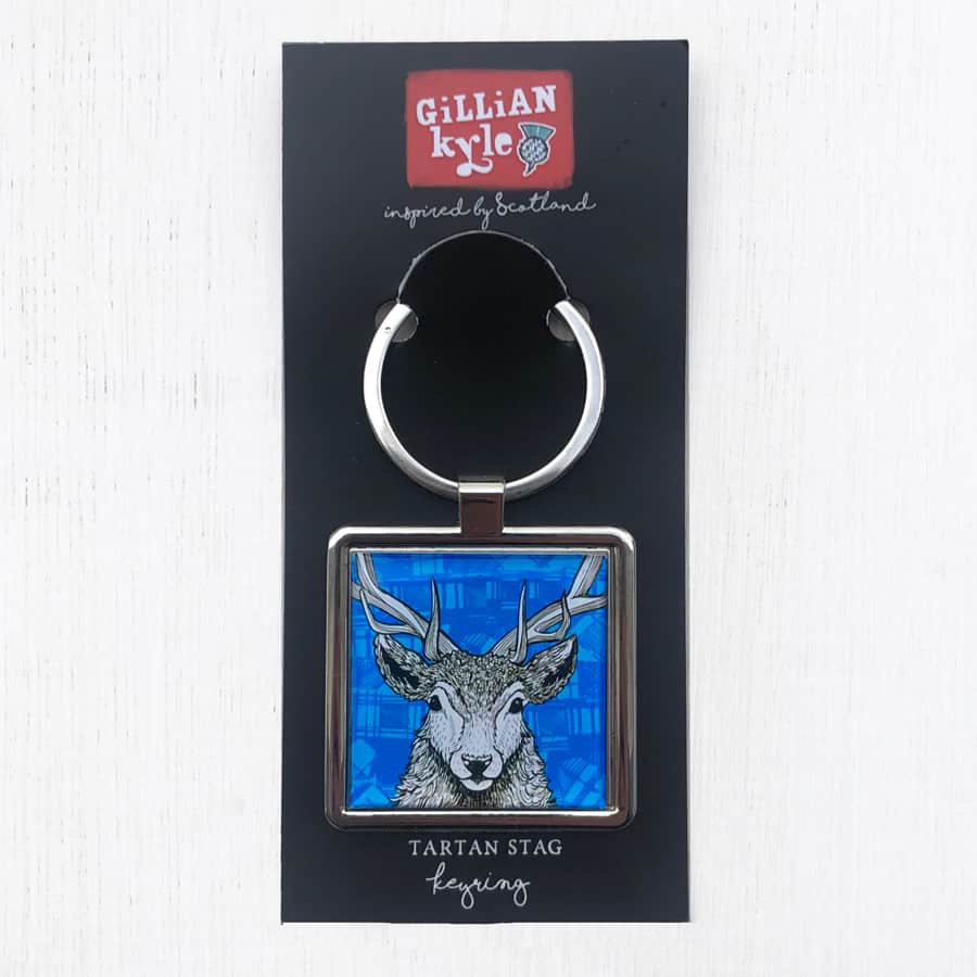 Gillian Kyle Tartan Stag Metal Keyring