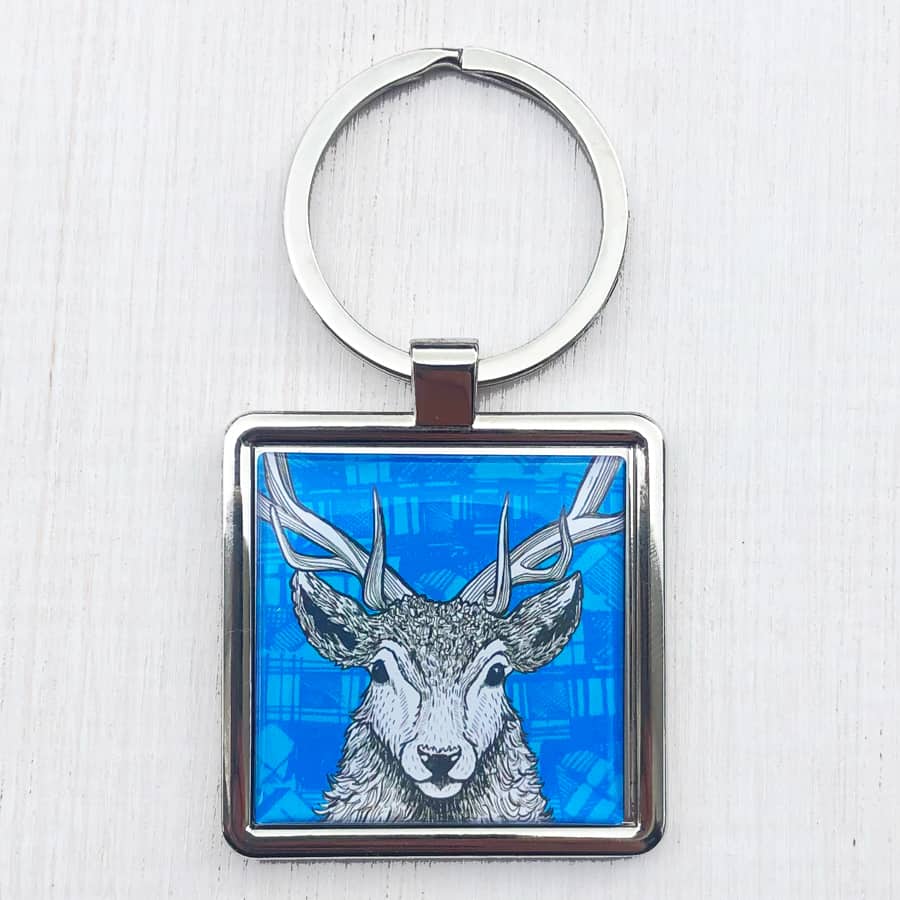 Gillian Kyle Tartan Stag Metal Keyring