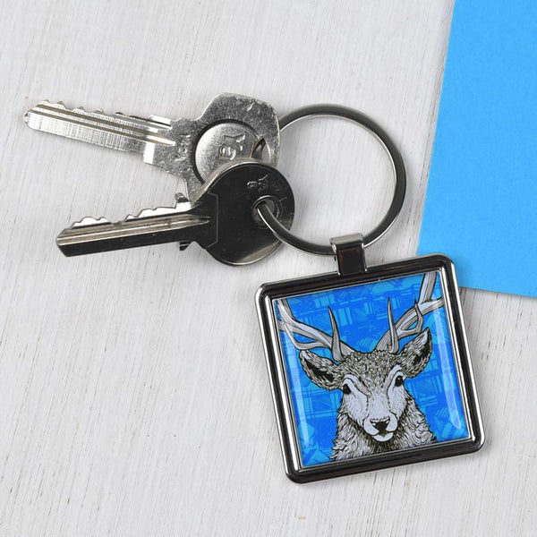 gillian kyle Tartan Stag Metal Keyring