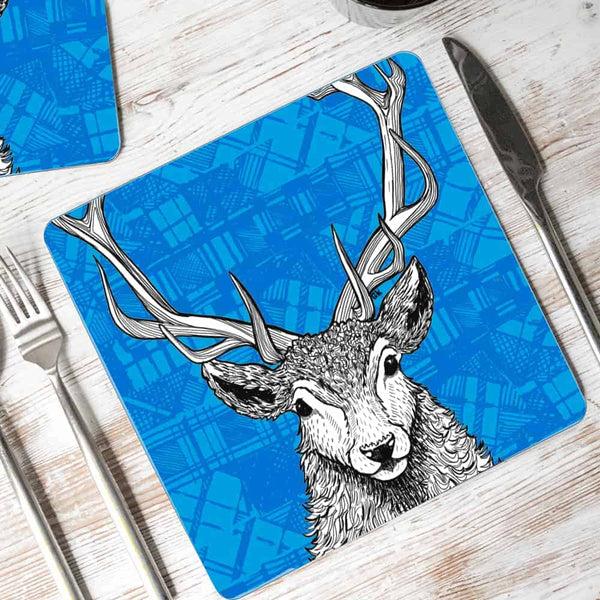 gillian kyle Tartan Stag Set of 2 Placemats