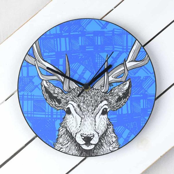 gillian kyle Tartan Stag Wall Clock