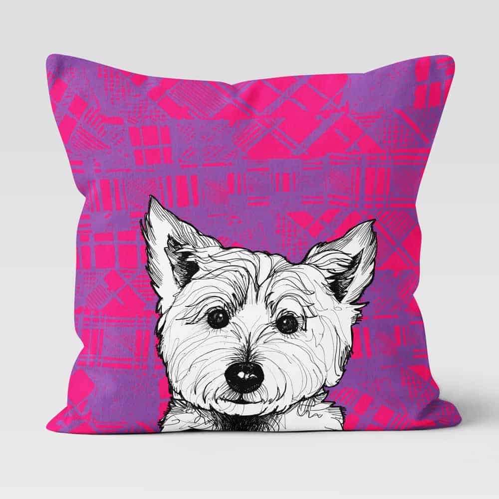 Gillian Kyle Tartan Westie Cushion