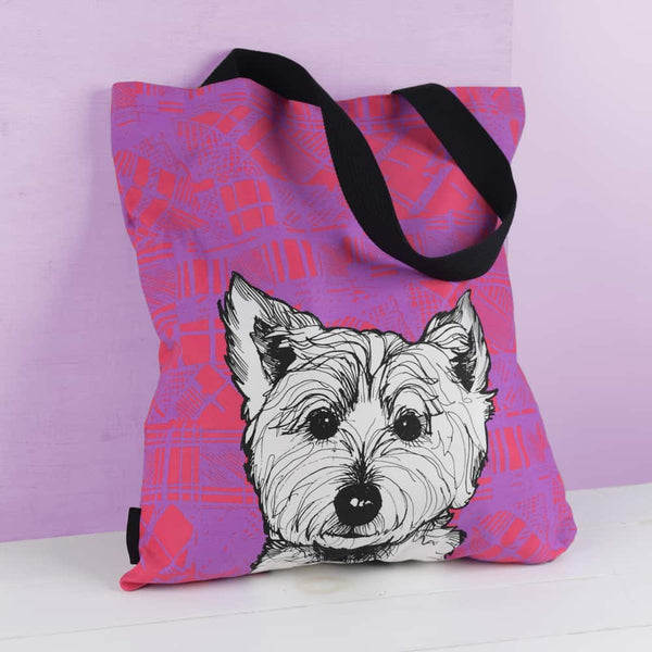 gillian kyle Tartan Westie Heavyweight Tote