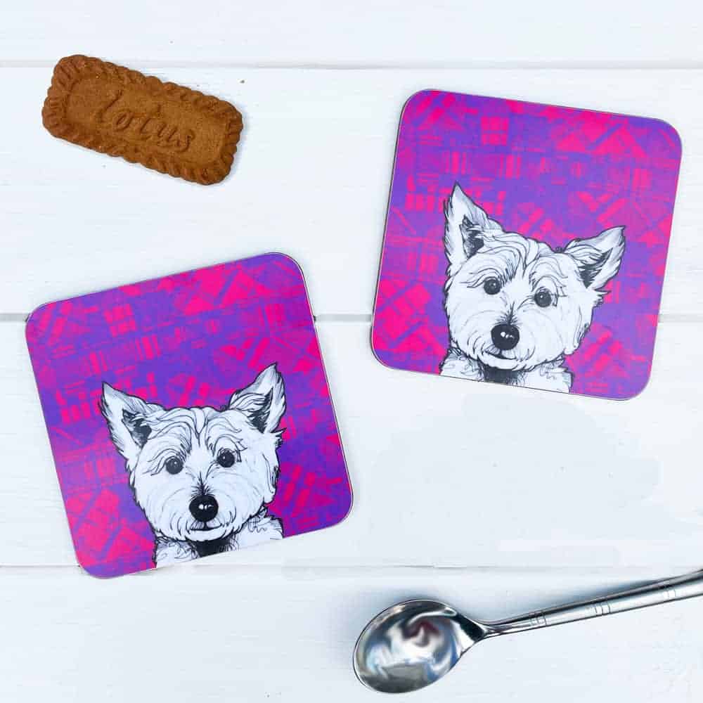 Gillian Kyle Tartan Westie Individual Coaster