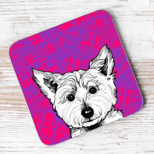 gillian kyle Tartan Westie Individual Coaster