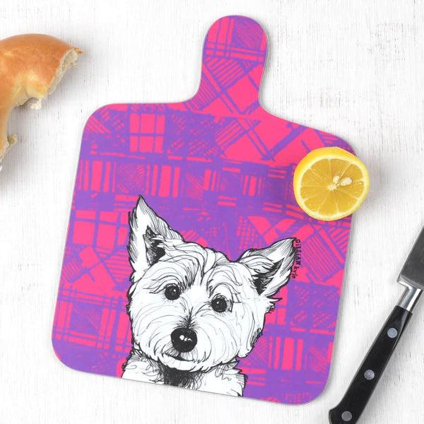gillian kyle Tartan Westie Mini Chopping Board