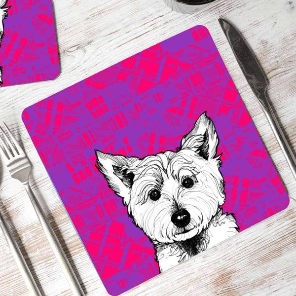 gillian kyle Tartan Westie Set of 2 Placemats