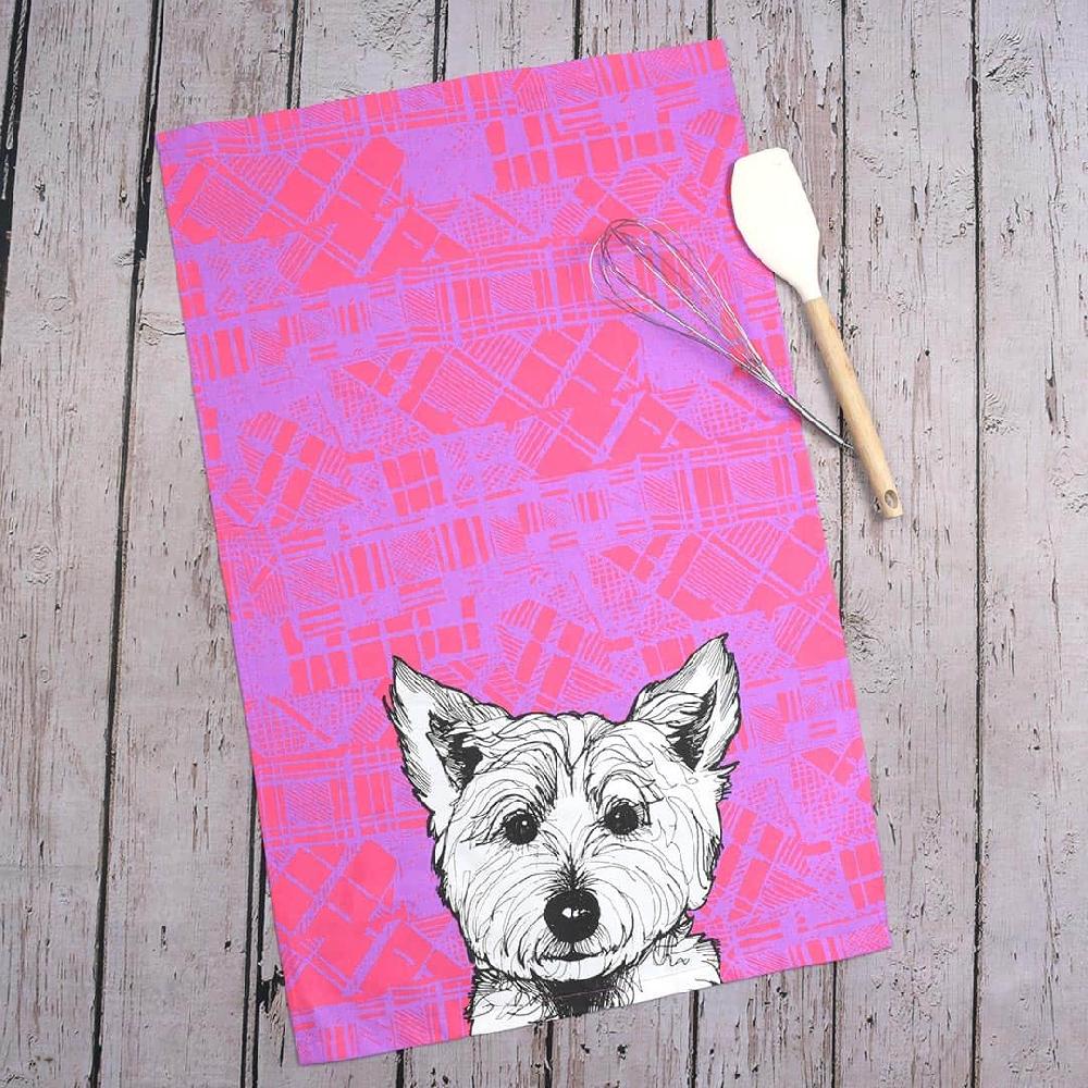 Gillian Kyle Tartan Westie Tea Towel