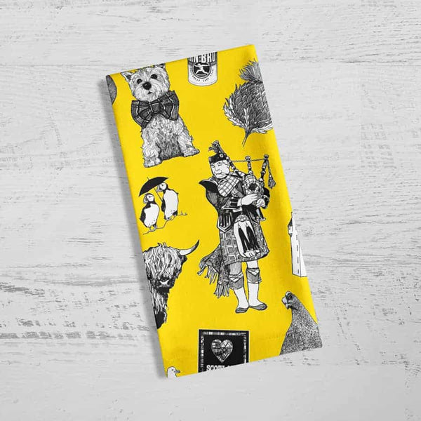 Gillian Kyle Love Scotland Set Of 4 Coasters - Yellow