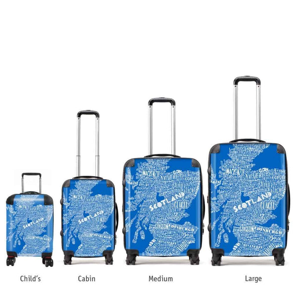 Gillian Kyle Mapped Out Scottish Map Suitcase - Saltire Blue