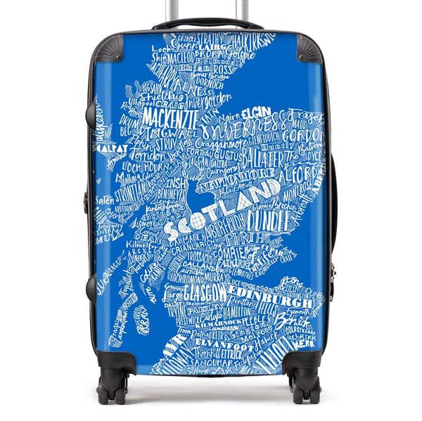 gillian kyle Mapped Out Scottish Map Suitcase - saltire blue