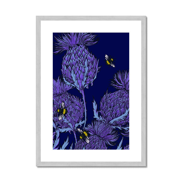 gillian kyle Midnight Thistle Antique Framed & Mounted Print