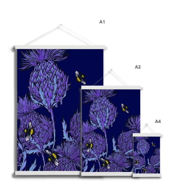 Gillian Kyle Midnight Thistle Fine Art Print With Hanger