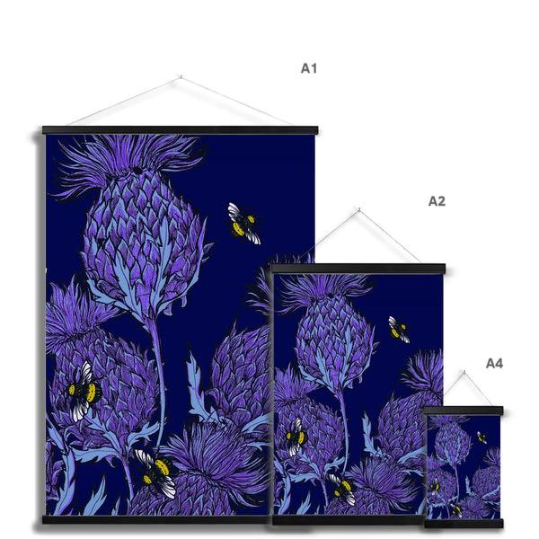 Gillian Kyle Midnight Thistle Fine Art Print With Hanger