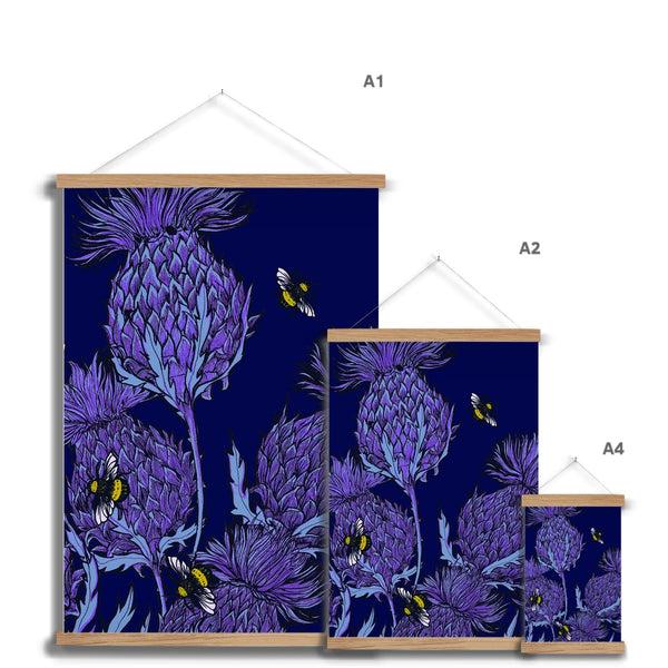 Gillian Kyle Midnight Thistle Fine Art Print With Hanger