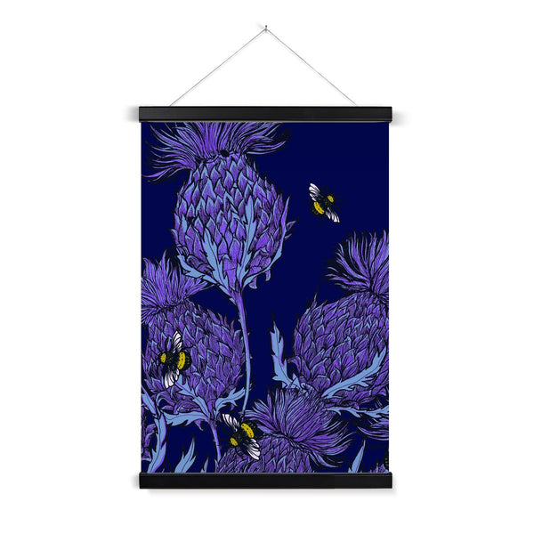 gillian kyle Midnight Thistle Fine Art Print with Hanger