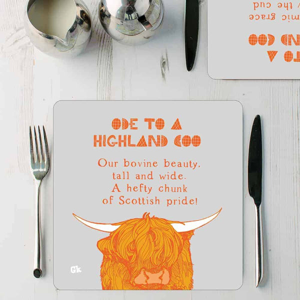 Gillian Kyle Ode To A Highland Cow Set Of 4 Placemats