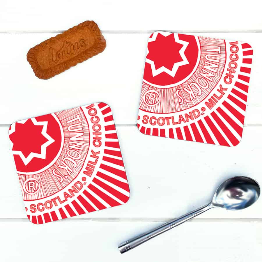 Gillian Kyle Tunnock's Tea Cake Wrapper Individual Coaster