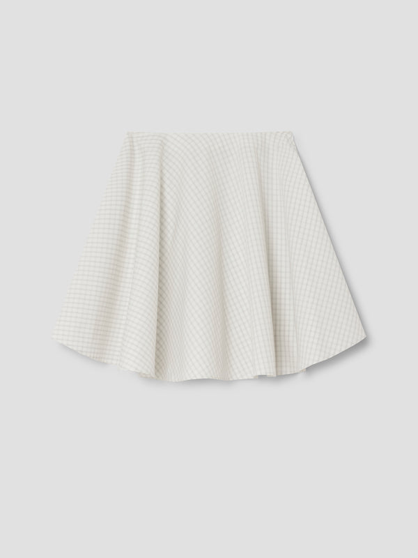 gimaguas Agusta Skirt Off-white gingham midi skirt for women with low-rise waist