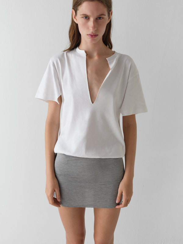 Gimaguas Alina T-Shirt Convertible T-shirt Dress For Women In White And Grey