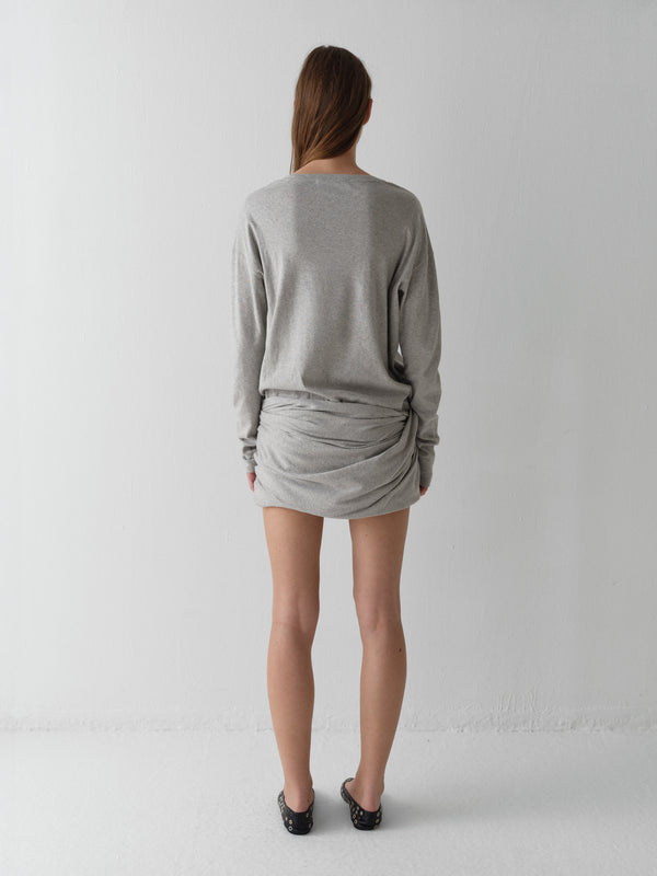 gimaguas Ashley Dress Convertible T-shirt Dress For Women In Grey Melange