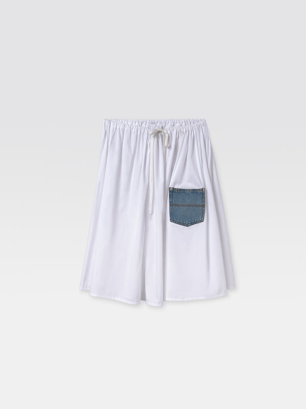 gimaguas Baggy Midi Skirt Baggy Midi Skirt White Blue - Bottoms - Gimaguas