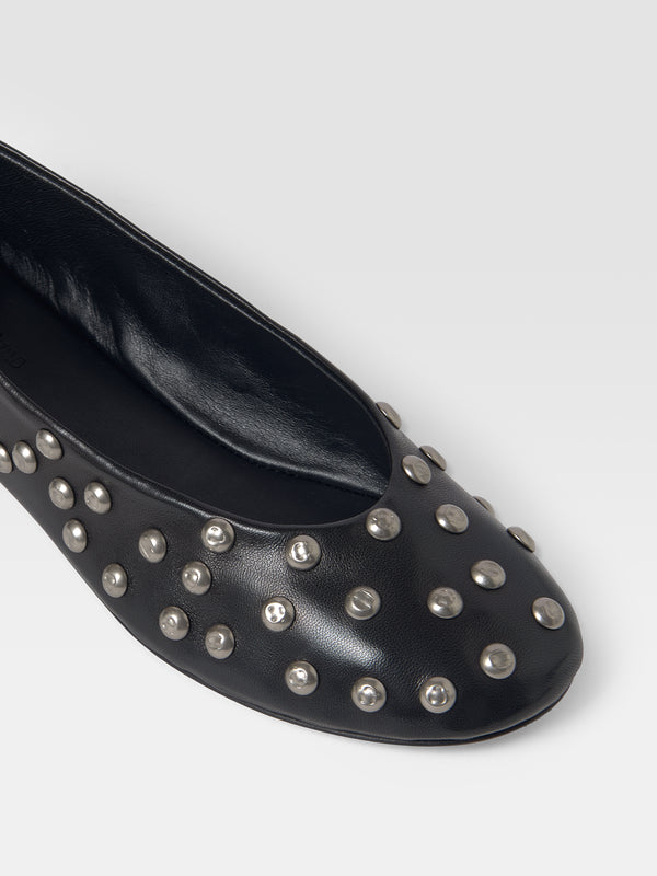 Gimaguas Bailarina Studs Bailarina Shoes Black Studs - Leather Footwear - Gimaguas