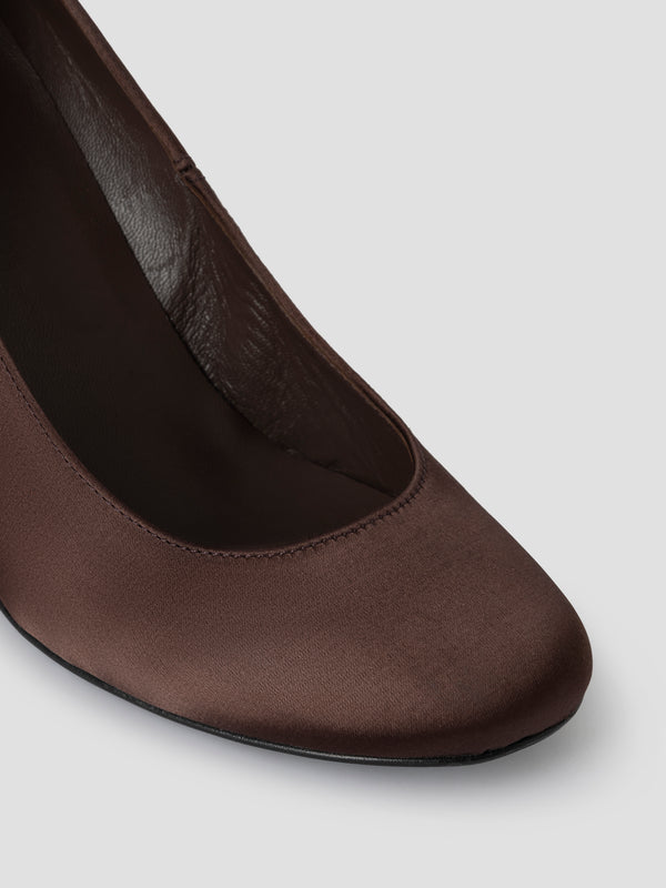 Gimaguas Bailarina Wedges Brown Satin Ballerinas For Women With Wedge Heel