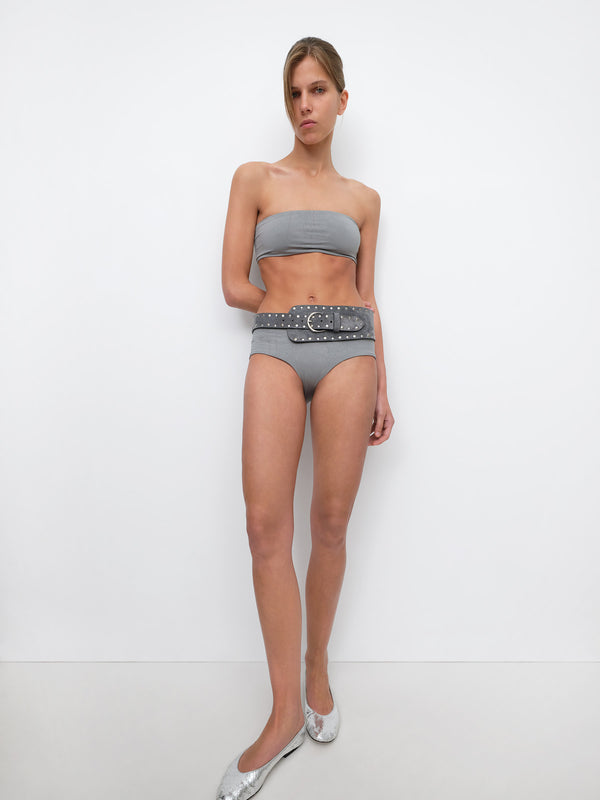 Gimaguas Bando Bikini Bottom Bando Bikini Bottom Grey Black - Swimwear - Gimaguas