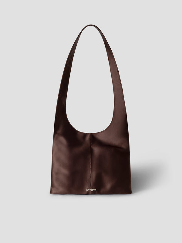 Gimaguas Blanca Bag Brown Satin Hobo Shoulder Bag For Women