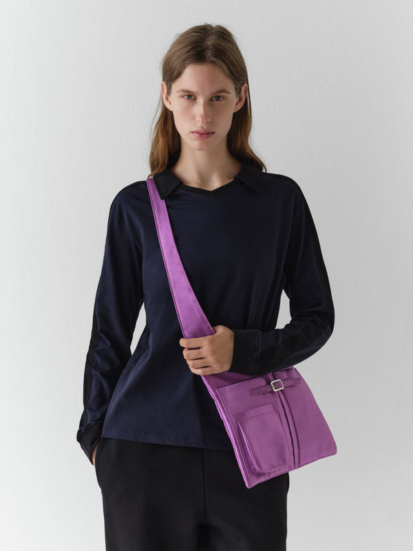 Gimaguas Blanca Bag Magenta Satin Hobo Shoulder Bag For Women