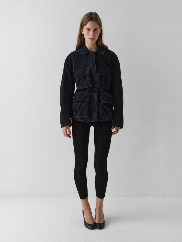 Gimaguas Cargo Jacket Dark Grey Corduroy Cargo Jacket For Women