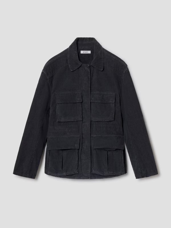 gimaguas Cargo Jacket Dark grey corduroy cargo jacket for women