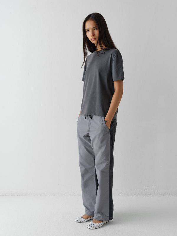 Gimaguas Cedric Trousers Grey And Dark Grey Lace-up Trousers With Contrast Waistband