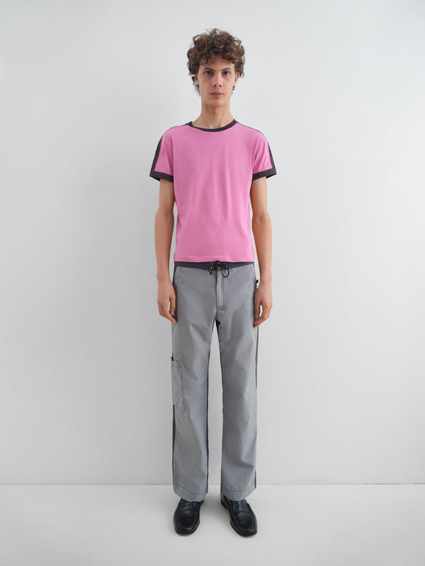 Gimaguas Cedric Trousers Grey And Dark Grey Lace-up Trousers With Contrast Waistband