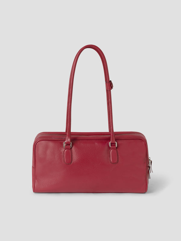 gimaguas Chica Bag Red leather shoulder bag for women with double strap