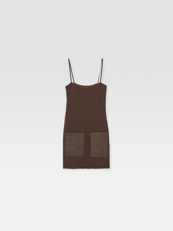 gimaguas Combo Mini Dress Combo Mini Dress Brown - Leather - Gimaguas