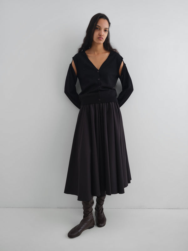 Gimaguas Coucou Cardigan Black Wool Cardigan For Women With Shoulder Cut-outs