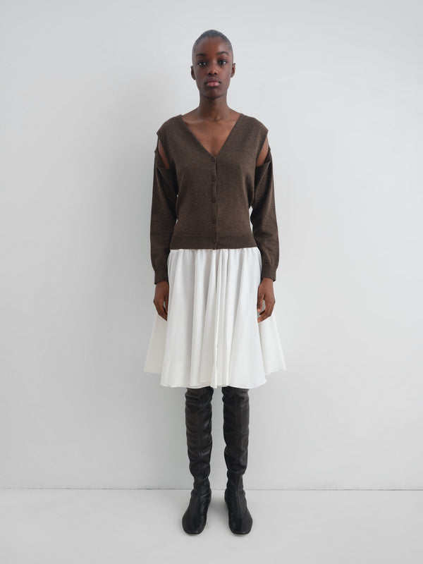 Gimaguas Coucou Cardigan Orange Wool Cardigan For Women With Shoulder Cut-out